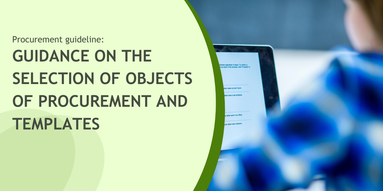 Guidance on selection of objects of procurement and templates